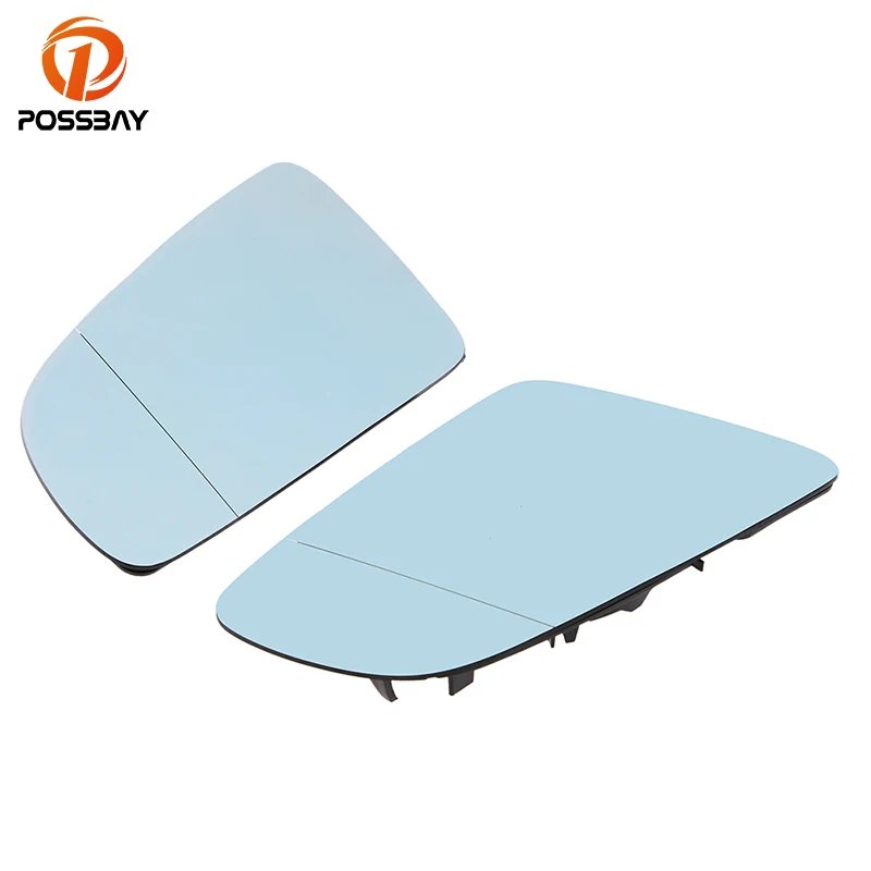 For Audi A8 2008-2009 Left side Electric Blue wing door mirror glass with plate