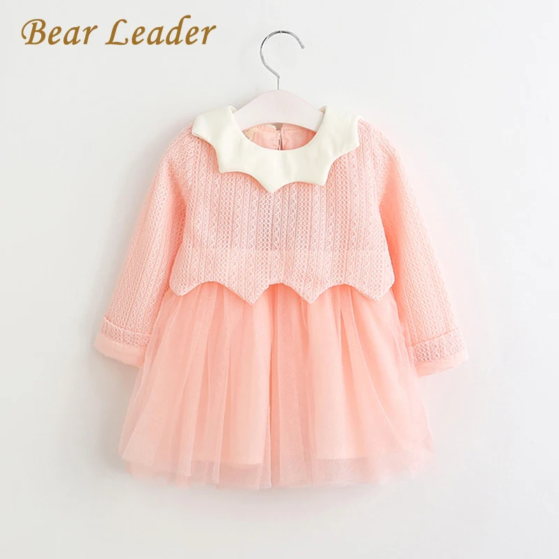 

Bear Leader Spring Girls Dress 2018 Brand Winter Princess Dress Long Sleeve Patchwork Design for Kids Dress Children Clothes