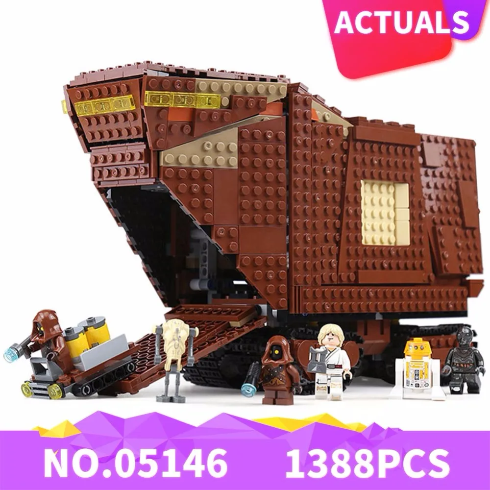 

Loading and unloading warehouse LEPIN 05146 Star Wars Series The Sandcrawler Compatible Legoing 75220 Building block Toys1388Pcs