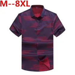 Плюс 10XL 8XL 6XL 5XL 4X2018 новые летние мужские мужская рубашка с коротким рукавом дышащий свободные синие футболки мужская одежда chemise homme