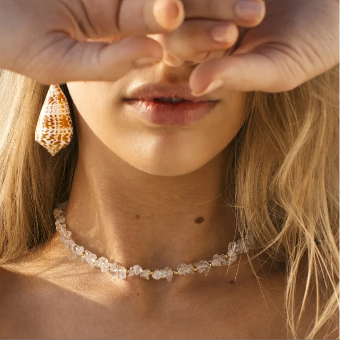 

19 Spring & Summer Simple Fashion Trend Setter Temperament Crystal Necklace 2019 Bead Stitching Jewellery Colar Gargantilla