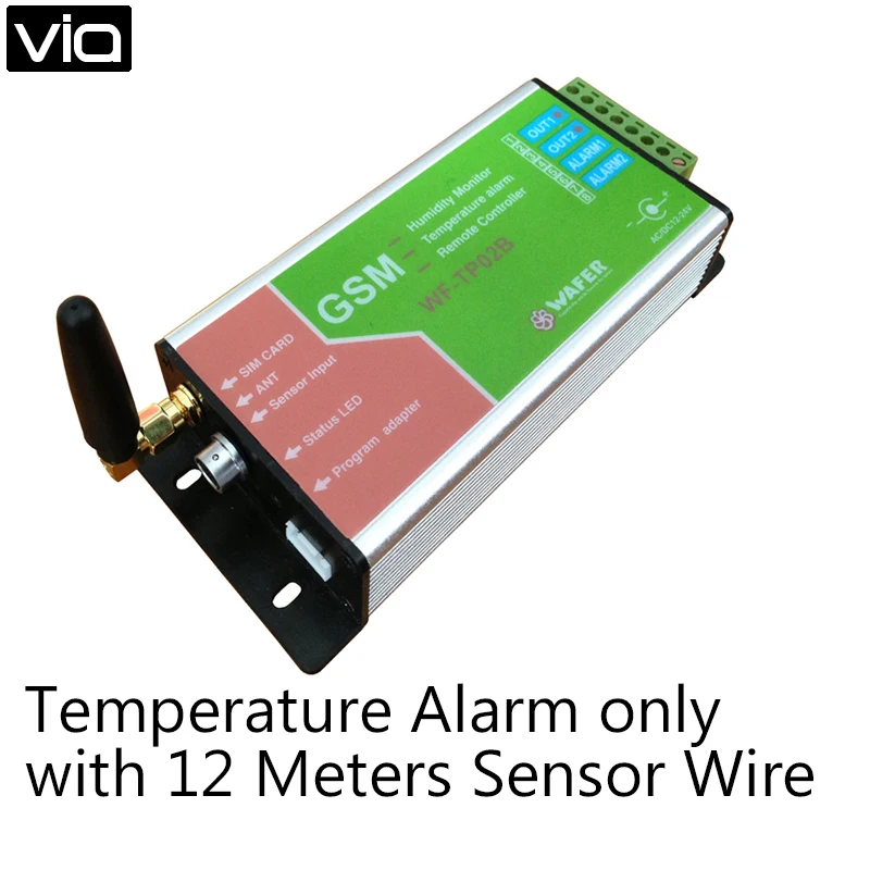 

WF-TP02B Direct Factory GSM SMS Remote Controller Temperature Alarm Monitoring Only (No Humidity Function) with 12 Meter Sensor