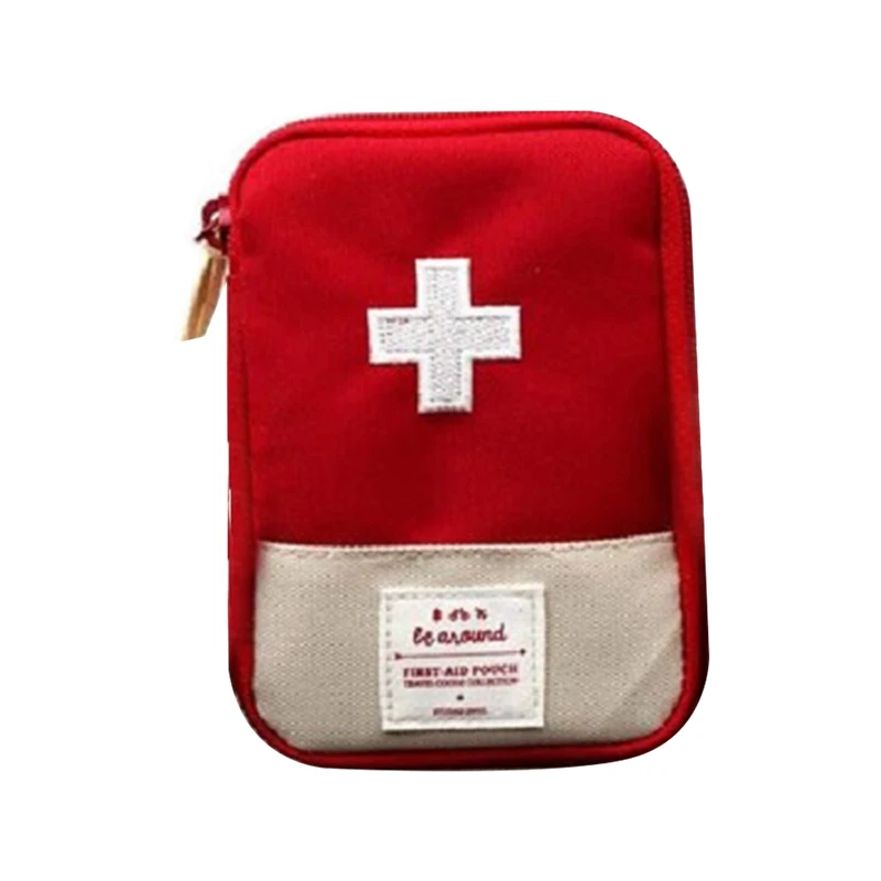 Мини аптечка на открытом воздухе Дорожная сумка переносная упаковка для лекарств аварийный комплект сумки маленький диспенсер для лекарств органайзер для хранения - Цвет: Красный