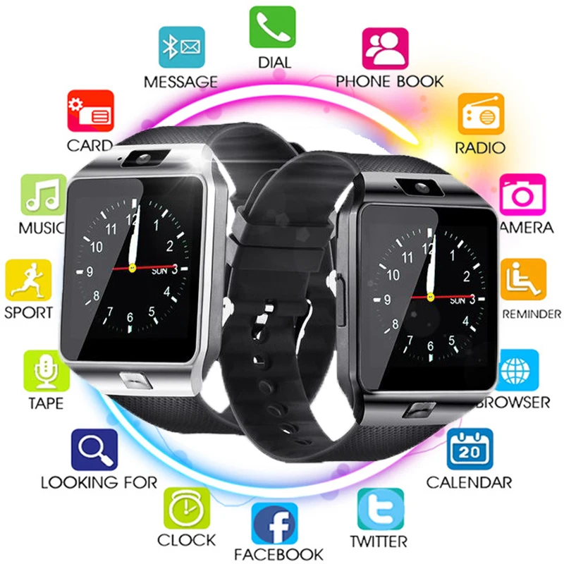 

Bluetooth Smart Watch DZ09 Smartwatch Support TF SIM Camera Men Women Sport Wristwatch for Samsung Huawei Xiaomi Android Phone