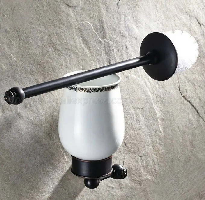 Oil Rubbed Bronze Toilet Brush Cup and Holder Durable Toilet Pendant Bathroom Hardware Set Bathroom Accessories zba448