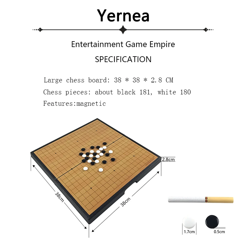 Yernea طوي الشطرنج المغناطيسي لعبة لوحة التنقل لعبة لعبة الشطرنج قطع كامل مجموعة البلاستيك 38*38*2.8 سنتيمتر حجم الترفيه هدية