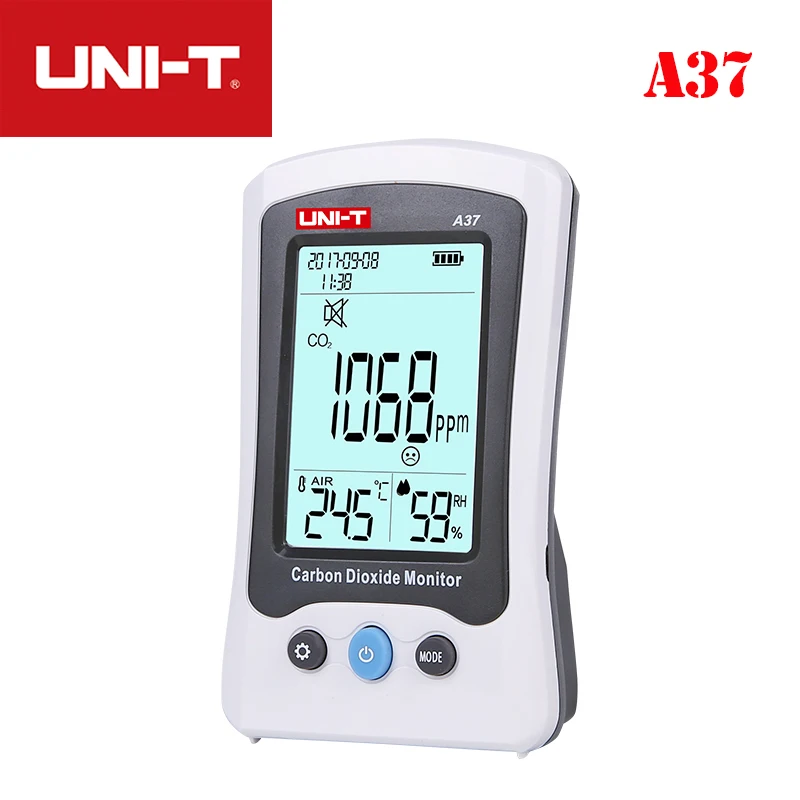 

UNI-T A37 Digital Carbon Dioxide Detector Laser Air Quality Monitoring Tester CO2 Detection 400PPM~5000PPM CO2 Meter For Home