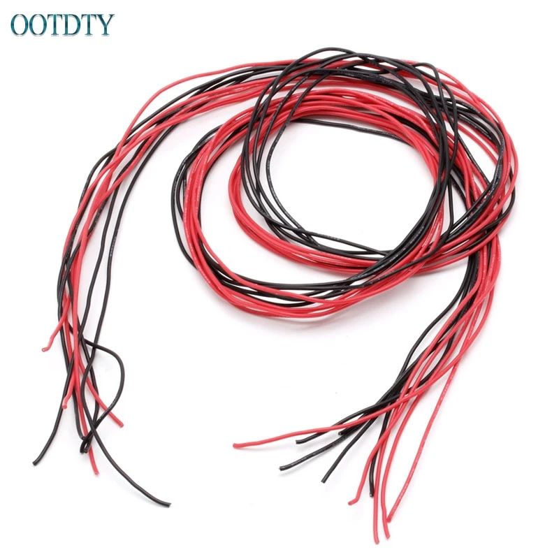 1set 14 Awg Gauge Silicone Wire Flexible Stranded Copper Cables 2m For