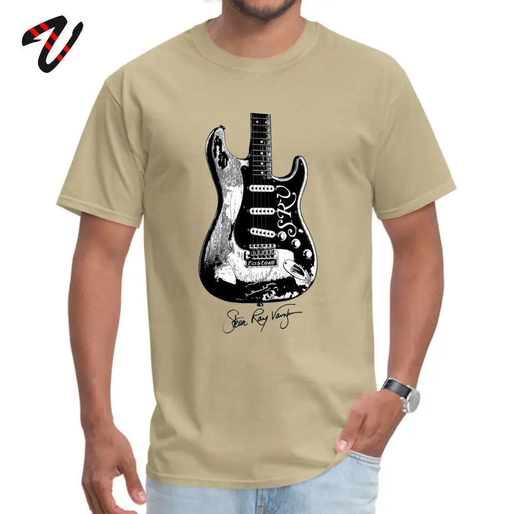 Normal Tshirts Funny Short Sleeve 2019 Newest O-Neck All Cotton Tees Normal Sweatshirts for Adult Summer Fall Drop Shipping Stevie Ray Vaughan Guitar Blues Rock legend beige