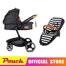 foofoo Luxury high landscape shock strollers can sit reclining stroller baby stroller two-way dual summer with car seet