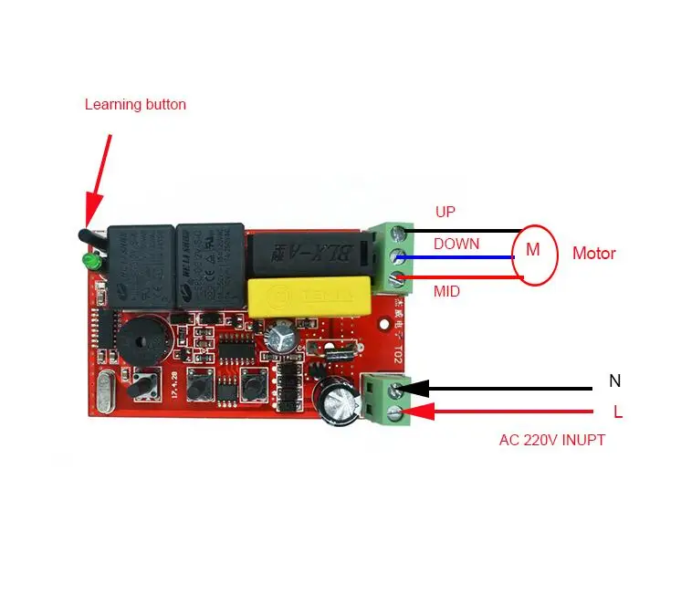 Интеллигентая(ый) Главная JW-T02 AC 220 вольтным и Беспроводной дистанционного Управление переключатель с крышкой вверх/вниз единый трубчатый моторный контроллер двигателя вперед заднего хода