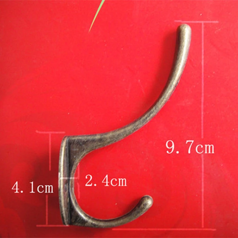 15 шт. 97 мм античный винтажный Бронзовый оптовый крючок для одежды двойная металлическая сумочка для ключей