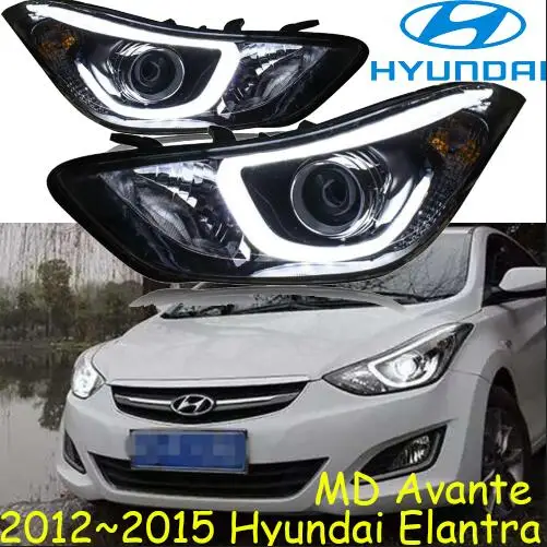 2 шт. автомобилей головной свет для фары для автомобиля Hyundai Elantra Avante MD 2012 2013 год Elantra фонарь светодиодный DRL Hi Lo Скрытая ксеноновая лампа - Цвет: Model2 style