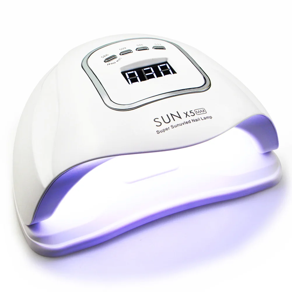 80W LED lámpara de uñas secador de uñas manos duales 45 piezas LED lámpara UV para curado UV Gel esmalte de uñas con pantalla LCD de detección de movimiento