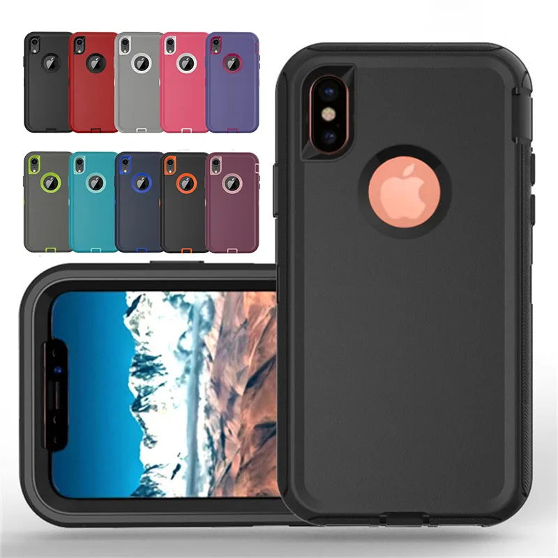 

Tough Defender Heavy Duty Armor Shockproof Holster and Belt Clip Case for Apple iPhone X XS XS Max XR Built in Screen Protector
