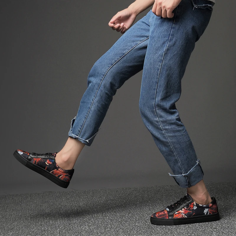 Крутая Мужская вулканическая обувь кроссовки из коровьей кожи сетчатая парусиновая Мужская Уличная обувь модные топ с граффити качество