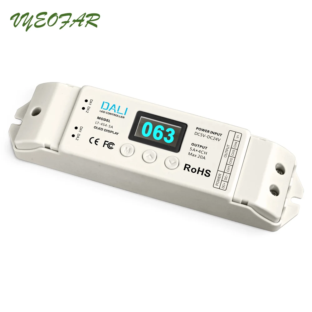 

Ltech New DALI Dimmer PWM Dimming Driver RGBW Controller 5-24V 5A*4CH Output LT-454-5A DALI LED Dimming Driver Free Shipping