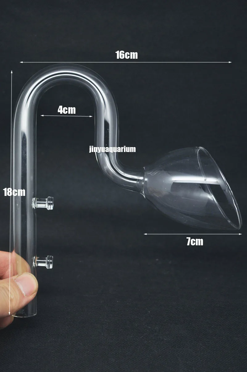 Стеклянная трубка Лили Пайп поток оттока рыбы воды растение пейзаж бак двойной присоске держатель трубы аквариум фильтр Аксессуар - Цвет: 17mm single outflow