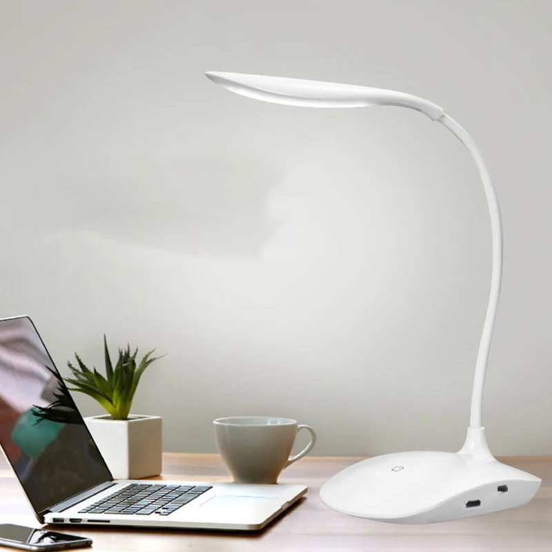 

1PC Desk Lamps USB Rechargeable Led Eye Protection Reading Light Touch Switch Student Bed Table Lamp Light