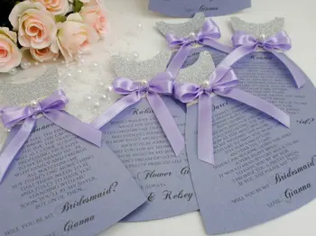 

CUSTOM PEARL wedding Asking Bridesmaid Dress invite cards matron of honor flower girl Proposal invitations Bridal Party favors