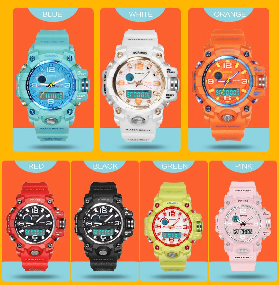 BOAMIGO Fashion Brand Students Sports Watches Child Quarz Digital Swim Wrist Watch Waterproof Girl Boy Teenage Kids Daily Watch (21)