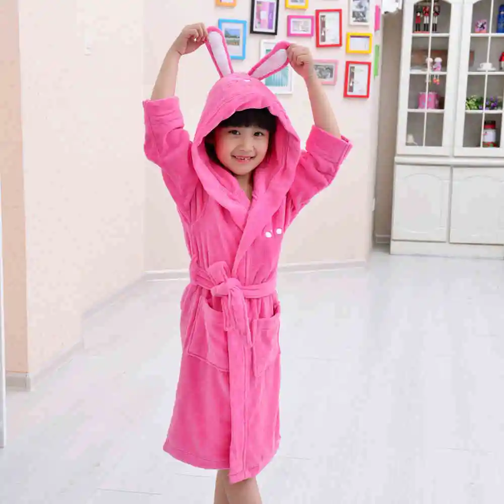 Pink Color Cute Cotton Robe, warm terry robein Robes from Underwear
