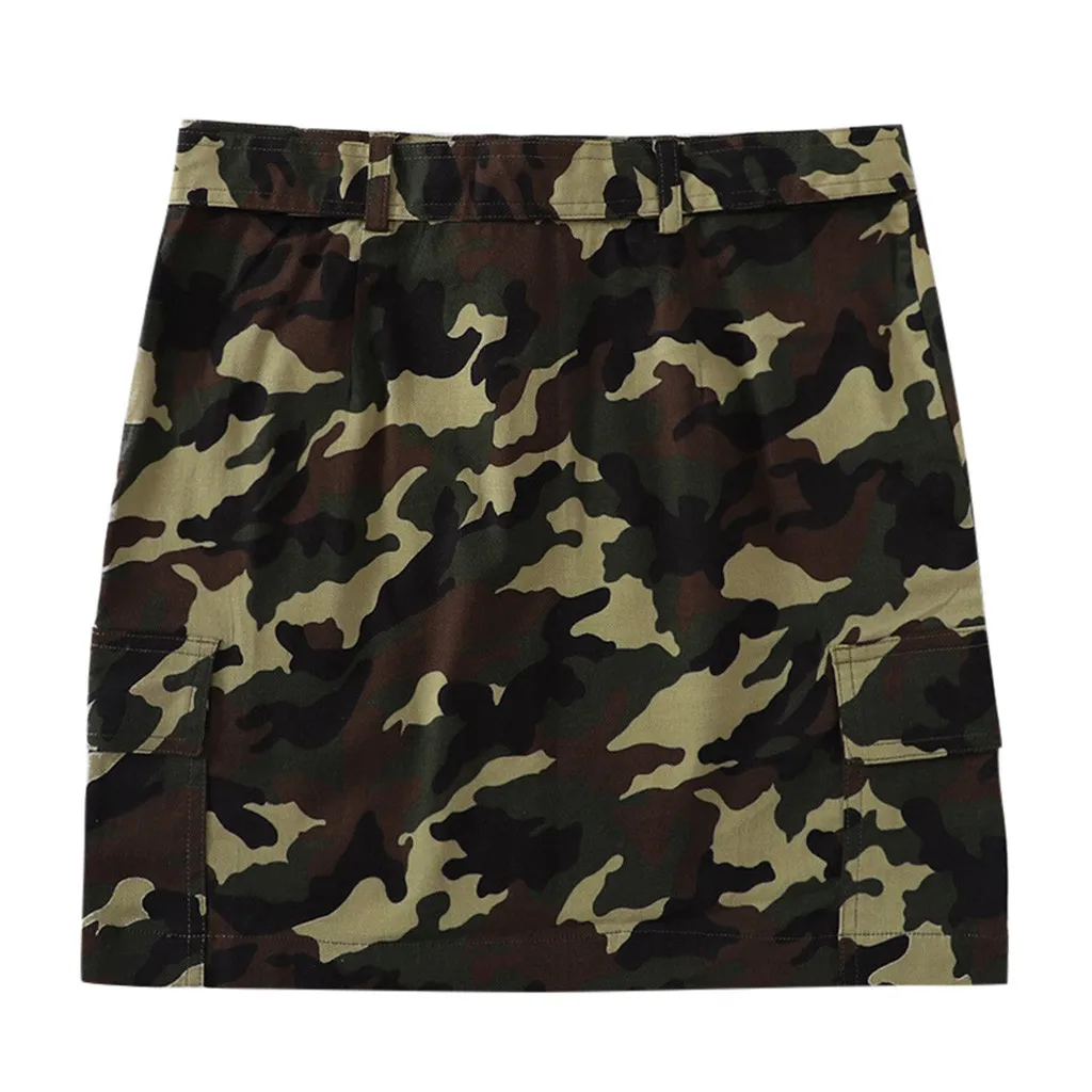 

feitong Women's Summer Bag Hip Skirt Fashion Skirt Camouflage Denim sexy style Skirt High Waist straight Mini Skirt#g10