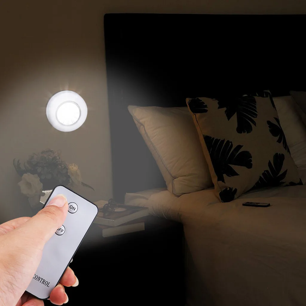 

COB LED Wireless Light & Remote Control Closet Cabinet Lamp Puck Lamp Light Remote Control Battery Powered Kitchen Light