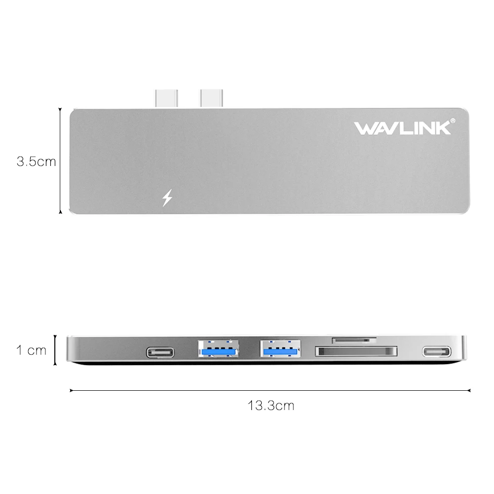 Wavlink два порта USB C концентратор к HDMI адаптер 4K usb type-C концентратор 3,0 Вт/SD/Micro SD кард-ридер usb c двойной hdmi для MacBook Pro