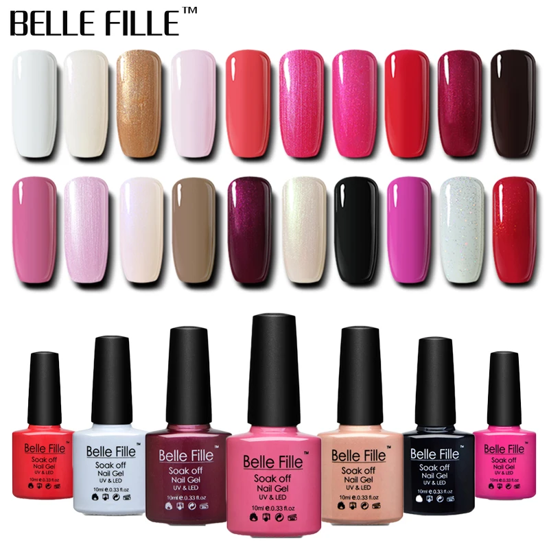 

BELLE FILLE White Pink UV Gel Nail Polish 10ml Soak Off Gel Polish Lacquer Professional Manicure Vernis Semi Permanent 40501