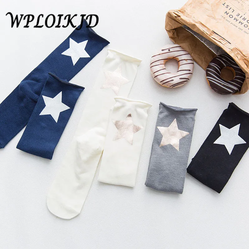 

[WPLOIKJD]Creative New Product Hot Funny Stars College Style 4 Color Socks Women Casual Breathable Elastic Anti-Static Meias Sox