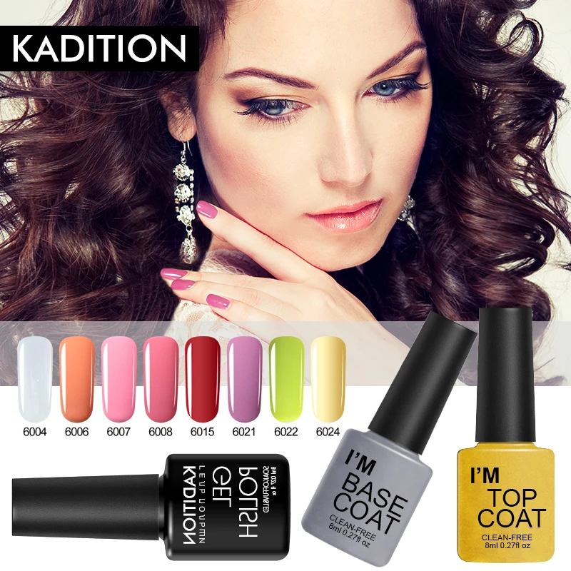 

KADITON New One Step 3 In 1 Gel Nail Polish Nail Art Gel Polish Soak Off Hybrid Varnish Semi Permanent UV LED Design Nail Art