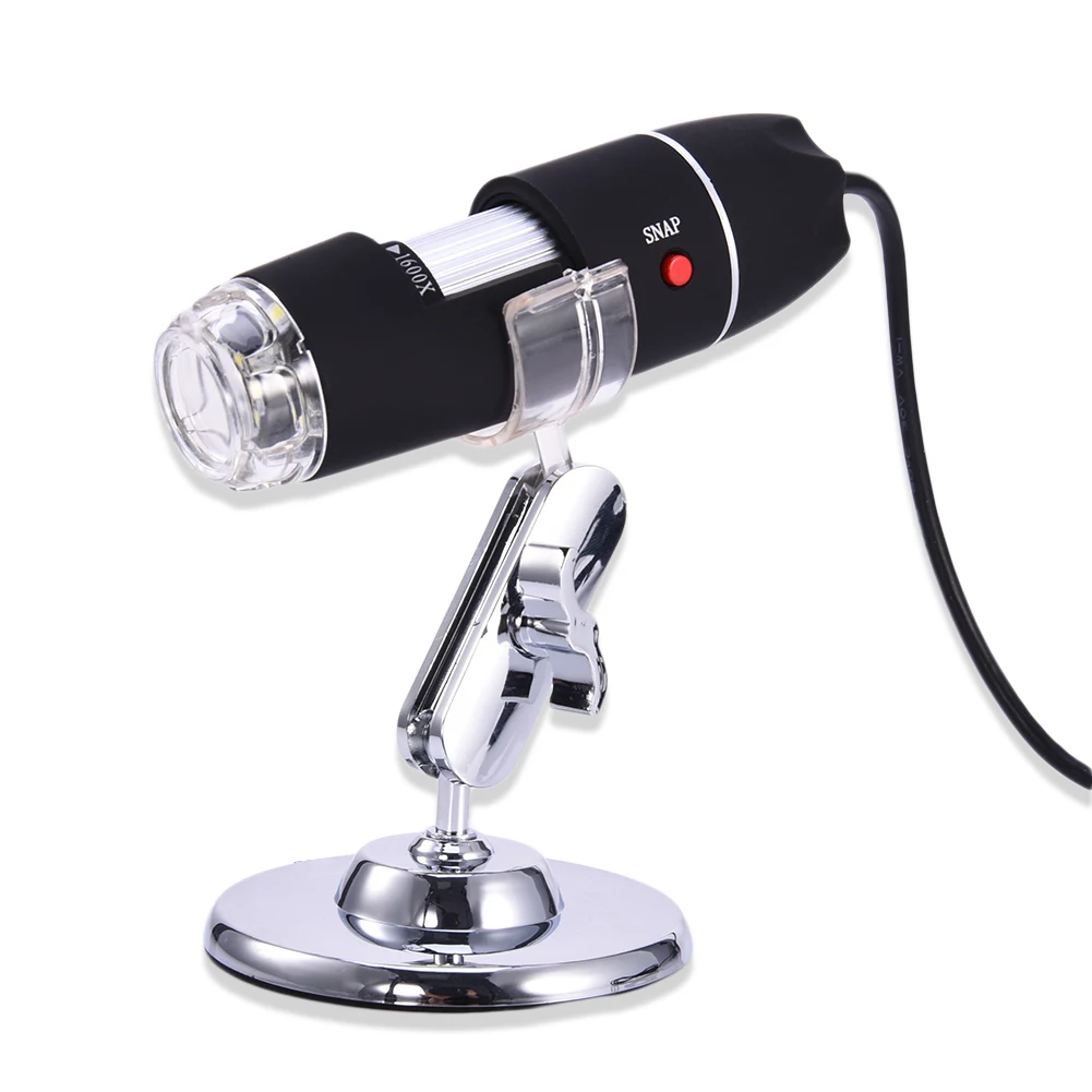 1600X 8 LEDS USB Digital Microscope Electronic Electron Endoscope Glasses Magnifier Magnifying Glasses Desk Loupe W / Stand