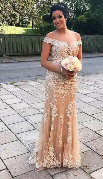 Modest Off Shoulder Prom Dresses with Lace Appliques Evening Dresses V-Neck Tulle Wine Red Prom Dress for women Custom Made simple prom dresses Prom Dresses