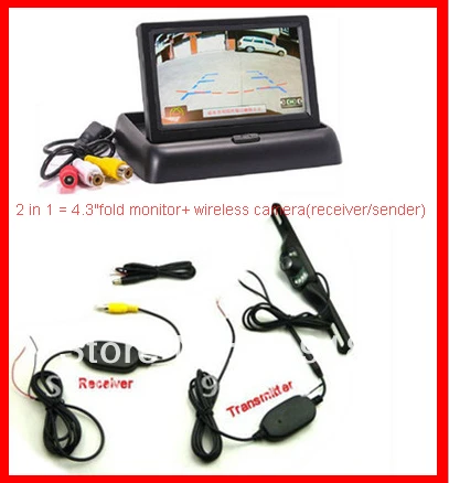 Hottest parking camera wireless /4.3"fold monitor+wireless