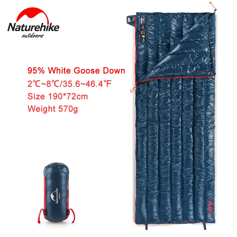 

NatureHike Envelope Sleeping Bags 2017 New Arrived Ultralight 95% White Goose Down 800FP Outdoor Camping Splicing Sleeping Bags