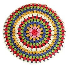 Круглая Шерстяная накладка ручной работы, коврик для обеденного стула, садовая подстилка ручной работы