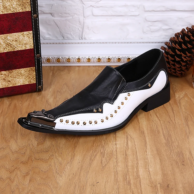 Chaussure As Für Oxford Weiß Brogues Echtes Schwarz Kleid Herren Homme Shown Mode Niet On Formale Slip Schuhe Leder Männer gFxWZnq