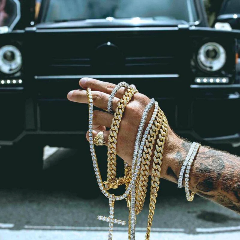 

Top Quality Hip Hop All Iced Out Necklace 1 Row Micro Pave CZ Stones Tennis Chain Necklaces For Men & Women 20",24",30