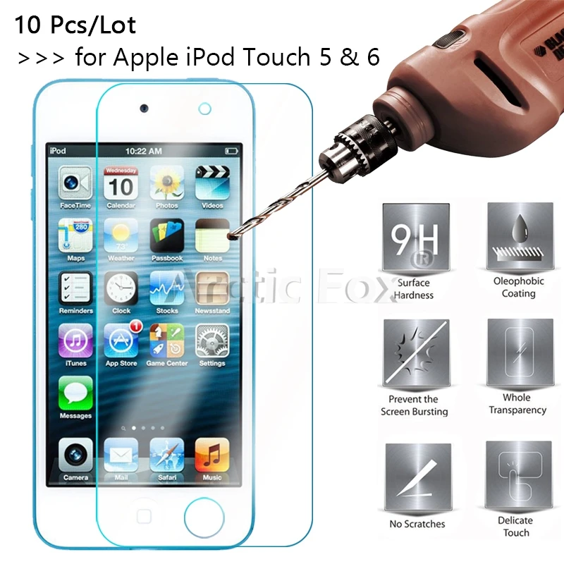 10 шт./лот 2.5D 0 26 мм 9H Премиум Закаленное стекло протектор экрана для Apple iPod Touch 5 6