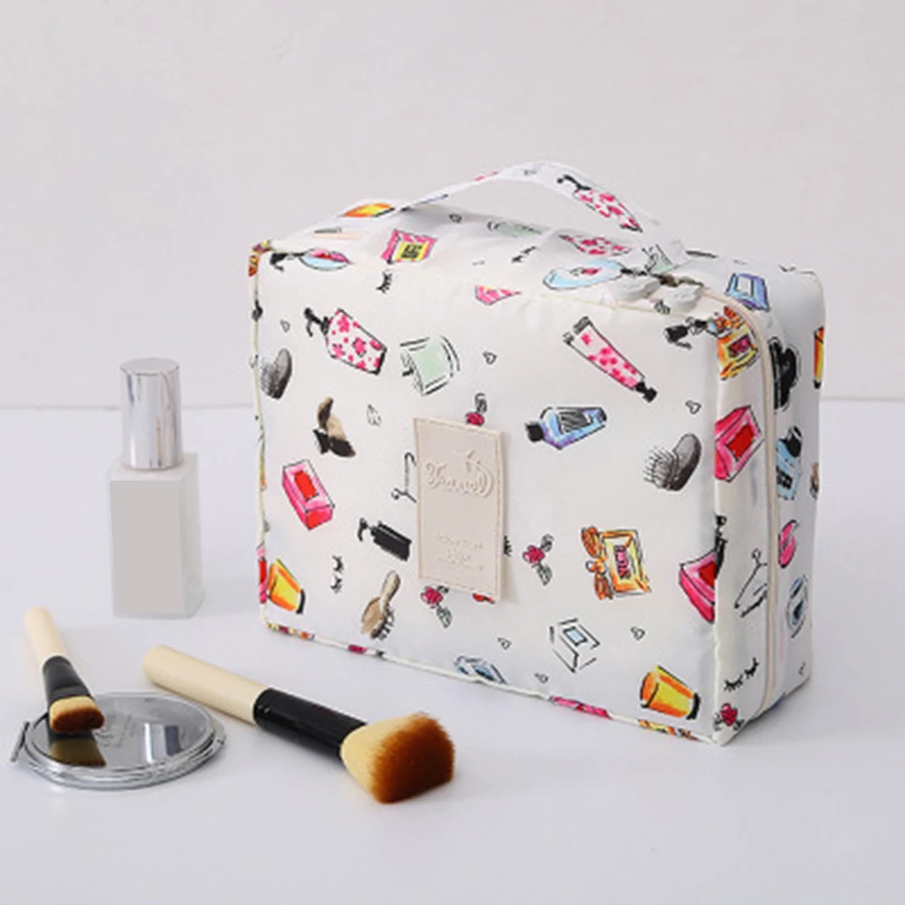 1PCs Portable Cosmetics Storage Bags Case With Zipper Large Capacity Double Layer Makeup Orgnizer For Travel Handbag Container - Color: 21x8x17cm A