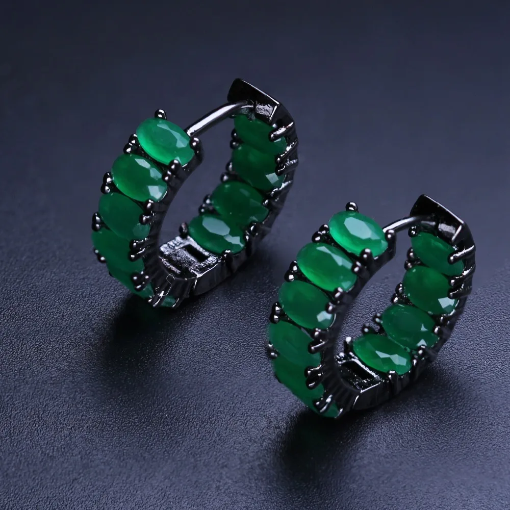 

Vintage Hoop earring Milky Green Crystal stone women Party Weddings Earrings EWX001522