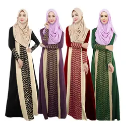 Горячая Исламской Костюмы для Для женщин Мода арабская одежда Исламская серый Абаи мусульманская женская одежда с длинным рукавом Moroccan