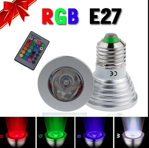Беспроводной пульт дистанционного управления RGB E27 MR16 GU10 светодиодный светильник лампа 12 В 85-265 в 3 Вт Точечный светильник многоцветный для освещение для домашней вечеринки