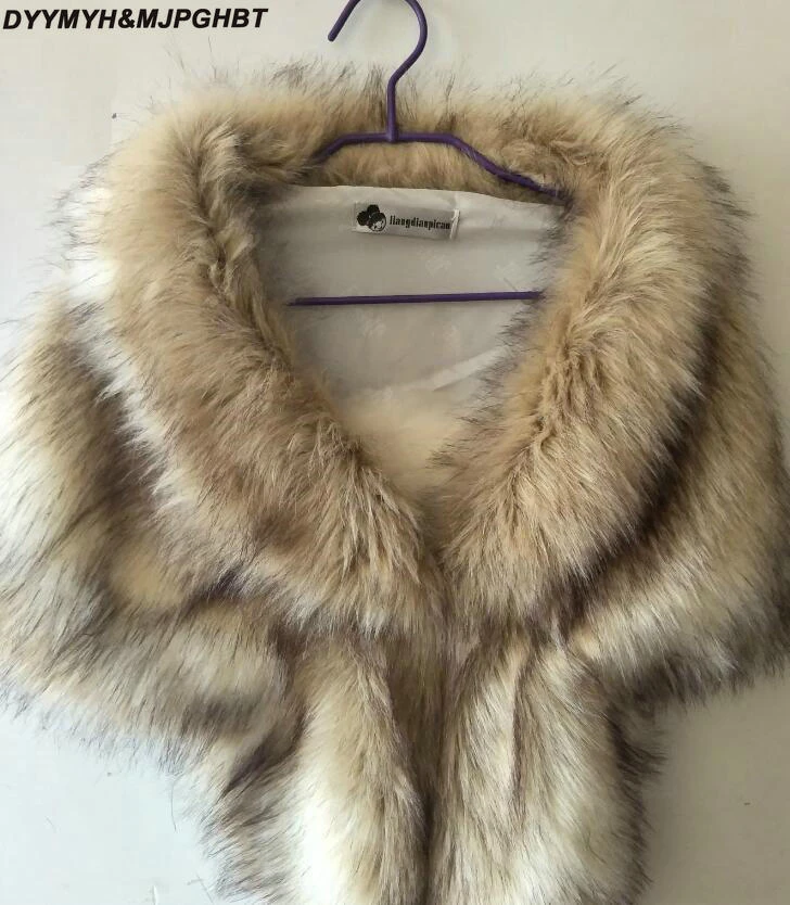 Chaqueta de de piel sintética colorida, gris, capa, estola, abrigo de Bolero, capa de fiesta de navidad|Chaquetas de boda/Envolvente| - AliExpress