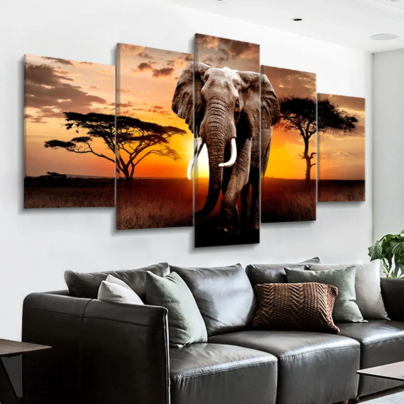 

Canvas Painting 5 Pieces Modular Pictures Wall Art HD Prints Canvas Flower Painting Home Bedside Background Decor Modern