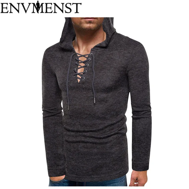 Envmenst New Sweater Men O-Neck Solid Slim Fit Knitting Mens Sweaters Cardigan Male 2018 Autumn Fashion Casual Hooded Sweater