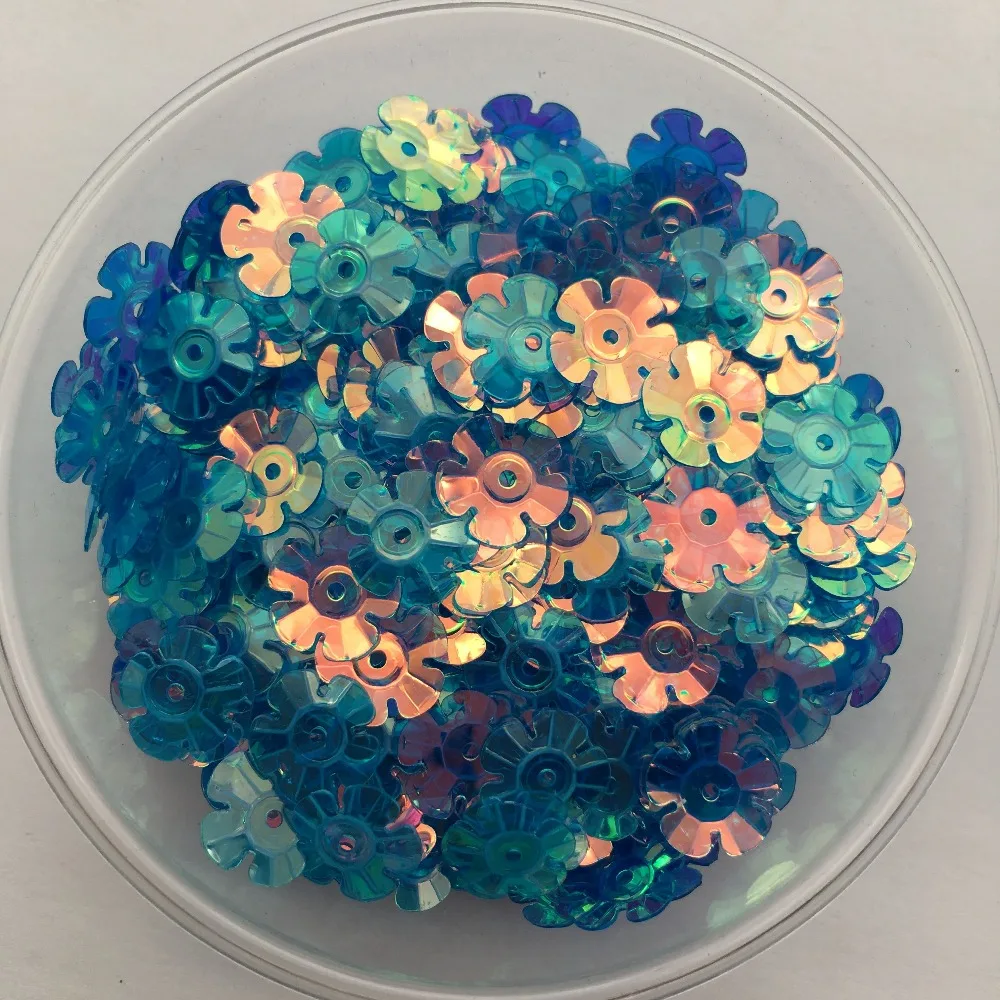 

30 г 1150 шт 10 мм цветок Свободные блёстки пайетки шитье, Свадебное Ремесло, Женщины Дети DIY аксессуары для одежды прозрачный синий