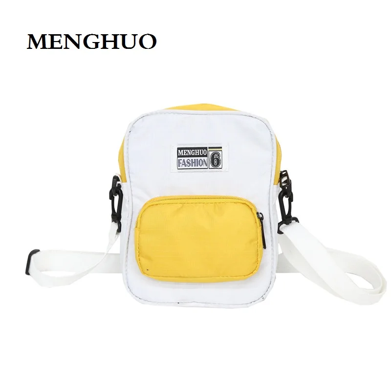 

Menghuo Brand New Panelled Shoulder Bag Leisure Nylon Men Messenger Bag Fashion Women Handbag Female Crossbody Bags for Boys Bag