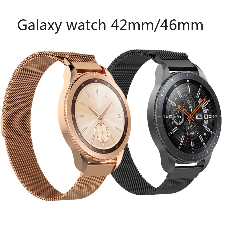 

Luxurious Bands for Samsung Galaxy watch 46mm 42mm Strap Milanese Stainless steel metal smartwatch wrist straps men&women band